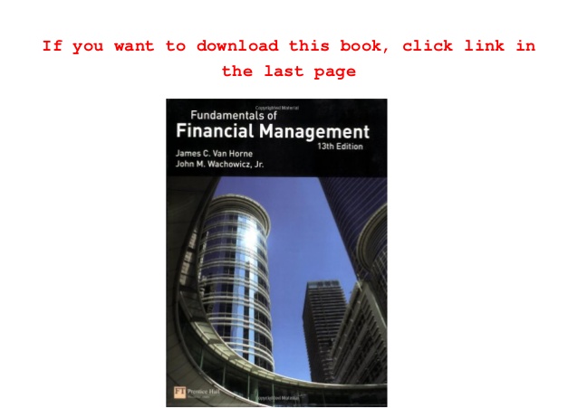 Fundamentals Of Financial Management Pdf